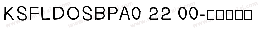 KSFLDOSBPA0 22 00字体转换